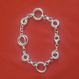 Vintage 925 Sterling Silver Circle Bracelet,  10 grms